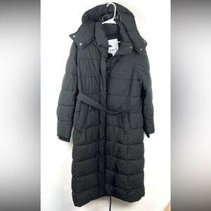NVLT Charcoal Belted Puffer Jacket